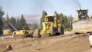 Classic Caterpillar Earthmoving Machines Working - Wheels At Wanaka 2023