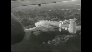 5th Air Force B-25 Gunships attacking Cape Gloucester at low level in December 1943