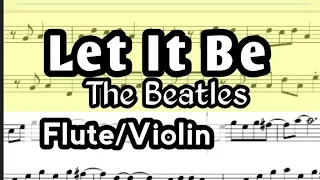 Let It Be Flute or Violin Sheet Music Backing Track Play Along Partitura