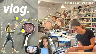 starting new hobbies // first day at the pottery studio & playing tennis // productive vlog ✨