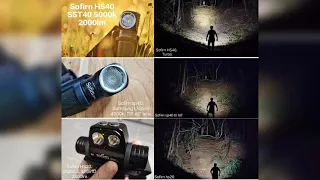 Sofirn headlamp beam shot comparison - HS40 vs SP40 TIR 60' vs HS20