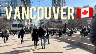 🇨🇦Walking around from metrotown to Art Gallery in a Sunny day☀️/Relaxingwalk/Vancouver,BC/Feb,2024