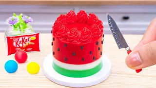 Best Of Miniature Watermelon Cake Decorating Ideas | Amazing Rainbow Chocolate Cake Use KitKat Cake