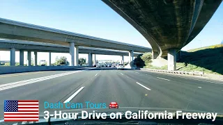 3-Hour Drive on California Freeway || Dash Cam Tours 🚘