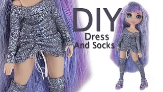 How To Make A Cute Dress And Socks For Rainbow High Dolls! Free pattern!