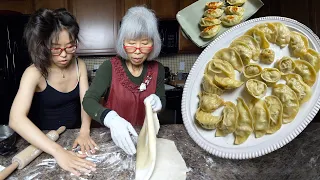 Making KOREAN DUMPLINGS at Home 🥟 Steamed & Pan Fried!