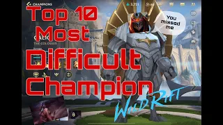 Top 10 most difficult champions in League of Legends Wildrift