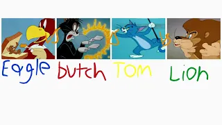 Tom and Jerry War of the Whiskers tournament Eagle vs Butch vs Tom vs Lion