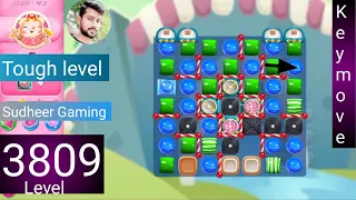 Candy crush saga level 3809 । No boosters । Tough level । Candy crush 3809 help। Sudheer Gaming