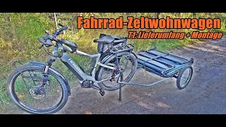 SHIWAGIN FAHRRADWOHNWAGEN ZELT-KLAPPANHÄNGER - Lieferumfang und Montage