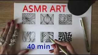 ASMR Sleep Art Ink Doodling with Scratching Calligraphy Nib Pen ✒️ Relaxing Sounds