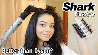 TRYING SHARK FLEXSTYLE ON CURLY HAIR - DYSON AIRWRAP DUPE?