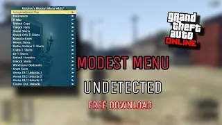 GTA 5 ONLINE MODEST MENU UNDETECTED 2022 FREE