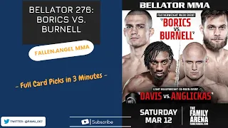 Bellator 276 : Borics vs. Burnell | Full Card Fight Predictions in 3 Minutes