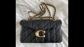 NEW! COACH QUILTED TABBY 26 BLACK AND GOLD! #coachunboxing #coachtabby #quiltedbag #coach