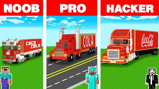 Minecraft NOOB vs PRO vs HACKER: CHRISTMAS COCA COLA TRUCK BUILD CHALLENGE in Minecraft Animation