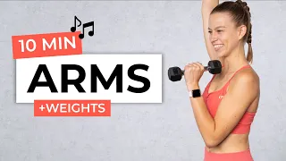 10 Min Standing Arm Workout with Weights - Intense Barre Arms to the Beat ♫