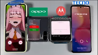 Incoming Calls Samsung Galaxy Z Flip + Motorola Razr Ultra 40 + OPPO Find N2 Flip + Techno Phantom V