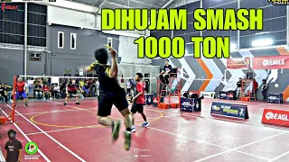 Suara Ledakan SMASH 1000 TON di Tarung Bebas Badminton Tarkam Jakarta !