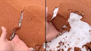 Snow Under Sand In Desert