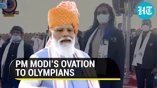 Watch: How PM Modi honoured Olympians at Red Fort on 75th Independence Day fest