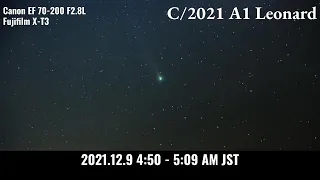 [C/2021 A1 Leonard] EF 70-200 F2.8L + X-T3 captured Leonard Comet in the city light / 光害地からのレナード彗星