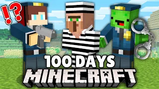 Maizen & Mikey Survived 100 Days as POLICE - Funny Story in Minecraft (Mazien Mizen JJ)