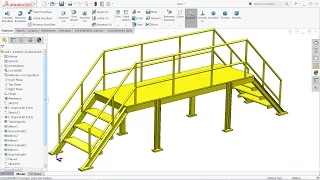 Solidworks tutorial | sketch Steel Stair in Solidworks