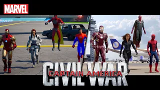 Captain America: Civil War - Airport Battle Scene - MOVIE vs FORTNITE #4