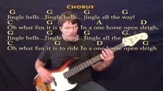 Jingle Bells (Christmas) Bass Guitar Cover Lesson w/ Lyrics/Chords