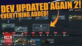 War Thunder DEV - DEV UPDATED again (FOR THE SECOND TIME AGAIN) NEW ADDITIONS!