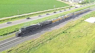 Union Pacific 4014 Big Boy Drone Chase in Nebraska 4K