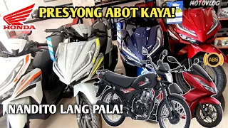 Presyong abot kaya? HONDA MOTORCYCLE PRICE UPDATE , CLICK125 , XRM125 , PCX160 @crisridemotovlog