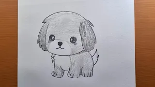 COMO DESENHAR UM FILHOTE DE CACHORRO KAWAII | desenhar  com lápis