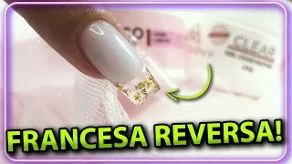 Como Fazer Francesa Reversa com Ponta Transparente!