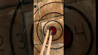 Double Bullseye: Master the Art of Precision axe throwing #shorts