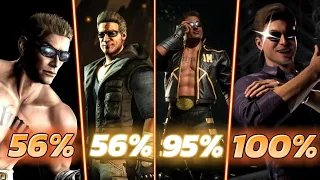 Johnny Cage Mk9 vs MkX vs Mk11 vs Mk1 Combos | Johnny Cage Combos