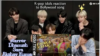 (fanmade)Enhypen K-pop Idol reaction to 'Chaka Chaka '#bollywood #indiansongs #bts