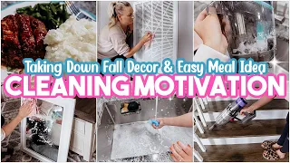 EXTREME CLEAN WITH ME|CLEANING MOTIVATION|TAKING DOWN FALL DECOR + DEEP CLEANING {CLEANING MUSIC}