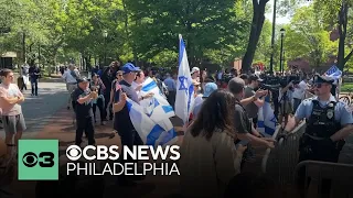 Dueling protests unfold on Day 8 of Pro-Palestinian encampment at University of Pennsylvania