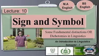 Difference between Sign and Symbol | Ferdinand de Saussure| Lecture 10 | Urdu/Hindi/English