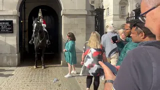 Mans Wife Gets Insulted by Two Tourists, Horse Finds it Funny #london #tourist #kingsguard