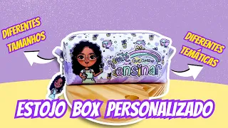 Como Fazer ESTOJO BOX e NECESSAIRE BOX PERSONALIZADA com SUBLIMAÇÃO com TEMAS E TAMANHOS DIFERENTES