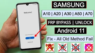 Samsung A10/A20/A30/A50/A70 FRP Bypass/Remove Google Account Lock Android 11 New Method 2023