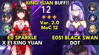 E0 Sparkle x E1 Jing Yuan & E0S1 Black Swan DoT | Memory of Chaos Floor 12 3 Stars Honkai: Star Rail