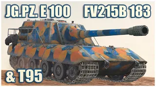 Jagdpanzer E 100, T95 & FV215b (183) • WoT Blitz Gameplay