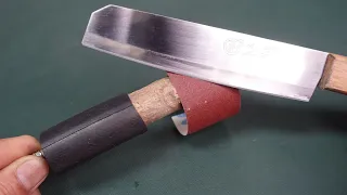 Unique way of sharpening knives from drills and wood!  - (sharp razor sharp!)