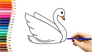 Kaip nupiešti GULBĘ | How to draw a swan