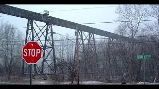 Crossing the Haunted River Styx Railroad Bridge at Night - Ohio