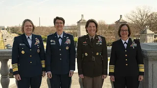 Gen. Van Ovost participates in the Beyond Firsts panel at Military Women's Memorial, Arlington, VA